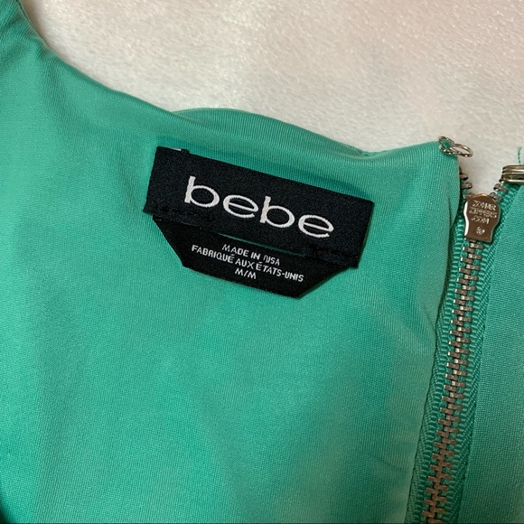Bebe Mint Green Crossover Crop Top Long Sleeve - Picture 6 of 12